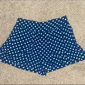 Xhilaration Skort Blue and White Polka Dot Flowy Shorts